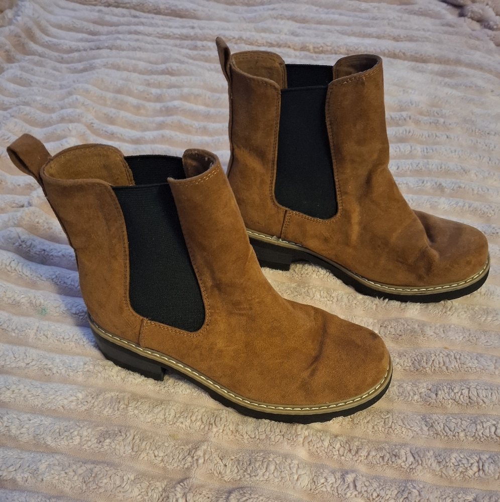 Target Brown Suede Chelsea Ankle Boots